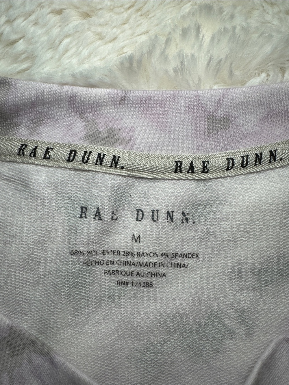 Rae Dunn Lavender Tie-Dye 'HAPPY.' Short Sleeve Tee - Picture 2 of 7